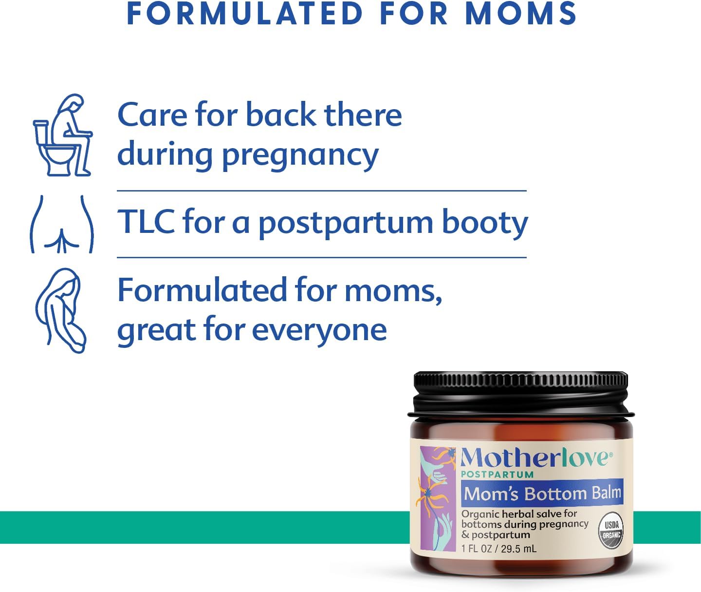 Motherlove Mom's Bottom Balm (1 oz) Organic Herbal Salve w/Witch Hazel for Bottoms During Pregnancy & Postpartum —Non-GMO Ointment - Image 2