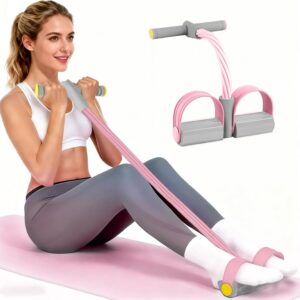 Pedal Resistance Bands with Handles, Durable 6-Tubes Multifunction Pedal Resistance Band, Natural Rubber Foot Pedal Resistance Bands, Fitness Resistance Bands for Abdomen, Waist, Arm, Leg