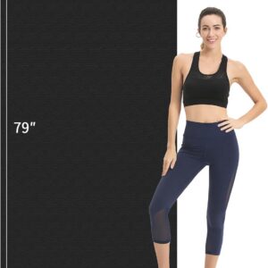 Hatha Yoga Extra Long TPE Yoga Mat 79" x 40" x 1/2" Thick Non-slip Exercise Mat for Home Gym Use, Yoga, Pilates, Fitness & Workouts