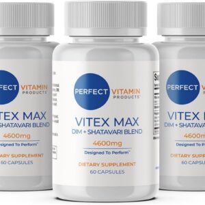 Vitex Max DIM + Shatavari – Hormone Balance & Menopause Support for Women – Vegan Blend with Adaptogens for Mood, Cycle & Stress Relief – 4600mg (3-Pack)