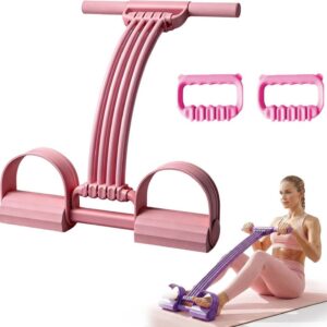 Upgrade Pedal Resistance Bands with Handles, 2026 New Multifunction Tension Rope with 8 Tube Exercise Band, Pocket Gym Elastic Yoga Pedal Puller Stretch Band for AB Training Auxiliary Sit Up
