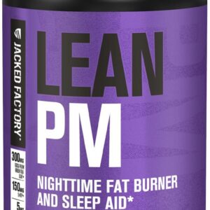 Jacked Factory Lean PM Night Time Fat Burner, Sleep Aid Supplement, & Appetite Suppressant for Men and Women - 60 Stimulant-Free Veggie Weight Loss Diet Pills