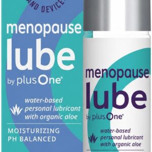 plusOne Menopause Lube – Extra-Moisturizing Water-Based Personal Lubricant with Organic Aloe – pH-Balanced for Menopausal Dryness & Intimate Comfort – Glycerin & Paraben Free – 3.3 fl oz