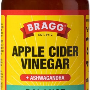 Bragg Daily Balance Apple Cider Vinegar and Sensoril Ashwagandha Capsules - 750mg of Acetic Acid – Energy & Weight Management Support - (90 Pills)