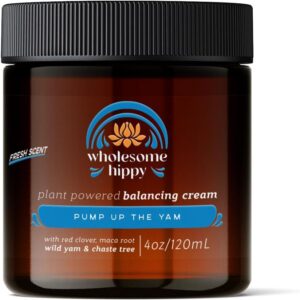 Wholesome Hippy Wild Yam Cream for Hormone Balance Support Body Cream with Maca, Chaste Tree, Milk Thistle & Shea – Moisturizing Botanical Balm for Women & Men – 4oz - Fresh Scent