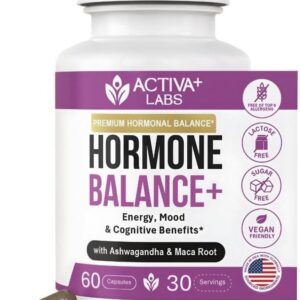Activa Labs+ Hormone Balance for Women | Boost Energy, Mood, Libido and Focus | Supports Cycle&Menopause Comfort | Gluten, Soy&Lactose Free | 30 Day Supply