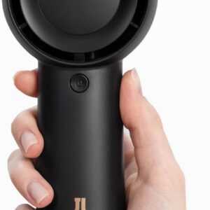 JISULIFE Portable Handheld Turbo Fan [18H Max Cooling Time], 6000mAh USB Rechargeable Personal Battery Operated Lash Small Pocket Fan with 5 Speeds for Travel/Outdoor/Vacation/Concerts- Black