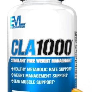 Evlution Conjugated Linoleic Acid CLA Supplement Nutrition Lean Muscle Mass Builder & Fat Burner for Men and Women - Stimulant-Free Safflower Based CLA 1000mg Blend Per Serving (90 Servings)