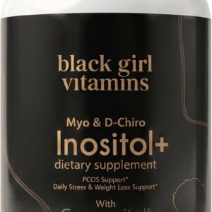 Black Girl Vitamins Inositol Supplement, 2000mg Myo + 50mg D-Chiro, Vegan Capsules to Support Hormone Balance, Healthy Ovarian & Menstrual Wellness, 60 Count