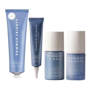 Summer Fridays Jet Lag Collection – Jet Lag Mask (2.25 Oz), Jet Lag Overnight Eye Serum (0.5 Oz), Jet Lag Deep Hydration Serum (1 Oz), Jet Lag Skin Soothing Hydration Mist (1.7 Fl Oz)