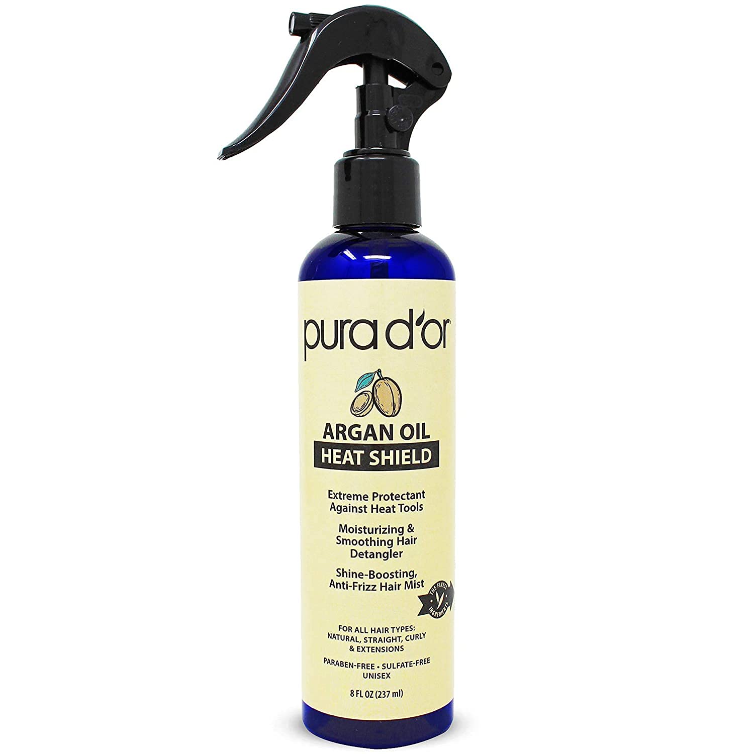 PURA D'OR Anti-Thinning Biotin Shampoo & Conditioner Set & Argan Oil Heat Shield Protectant Spray (8oz) Water Based Formula w/Organic Ingredients, Protects Up To 450º F From Flat Iron & Hot Blow Dry - Image 5