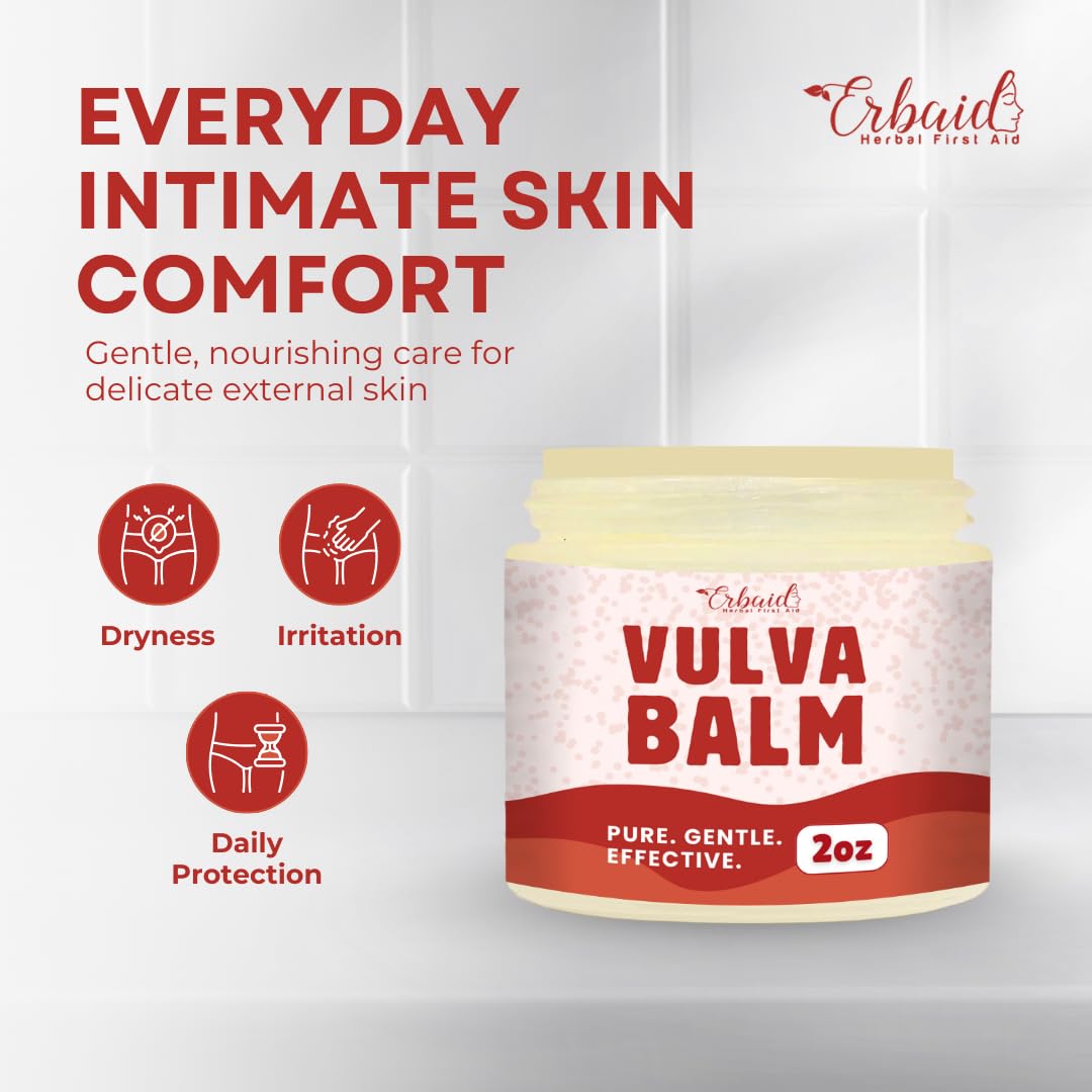 Vulva Balm – Vaginal Moisturizer for Women with Vaginal Dryness & Sensitive Skin – Natural Fragrance-Free Feminine Intimate Skin Care – Menopause & Postpartum Support – External Use Only, Made in USA - Image 2