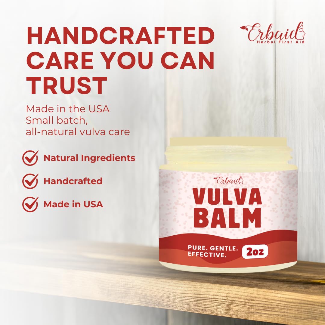 Vulva Balm – Vaginal Moisturizer for Women with Vaginal Dryness & Sensitive Skin – Natural Fragrance-Free Feminine Intimate Skin Care – Menopause & Postpartum Support – External Use Only, Made in USA - Image 9
