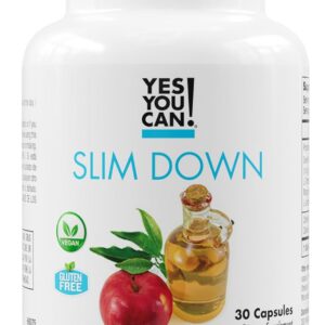 Yes You Can! Slim Down Dietary Supplements - with African Mango, L-Carnitine, Apple Cider Vinegar, Green Tea Extract, and Caffeine derived from Guarana Seed Extract, 30 Capsules/1 Month Supply