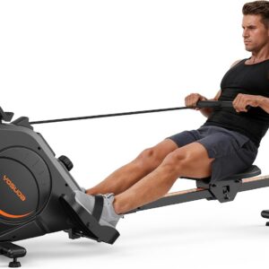 YOSUDA Rowing Machine for Home, Magnetic Rower Machine for Beginners to Athletes, Use with Resistance Adjustment Function, Bluetooth, App Supported, LCD Monitor, and Comfortable Seat Cushion