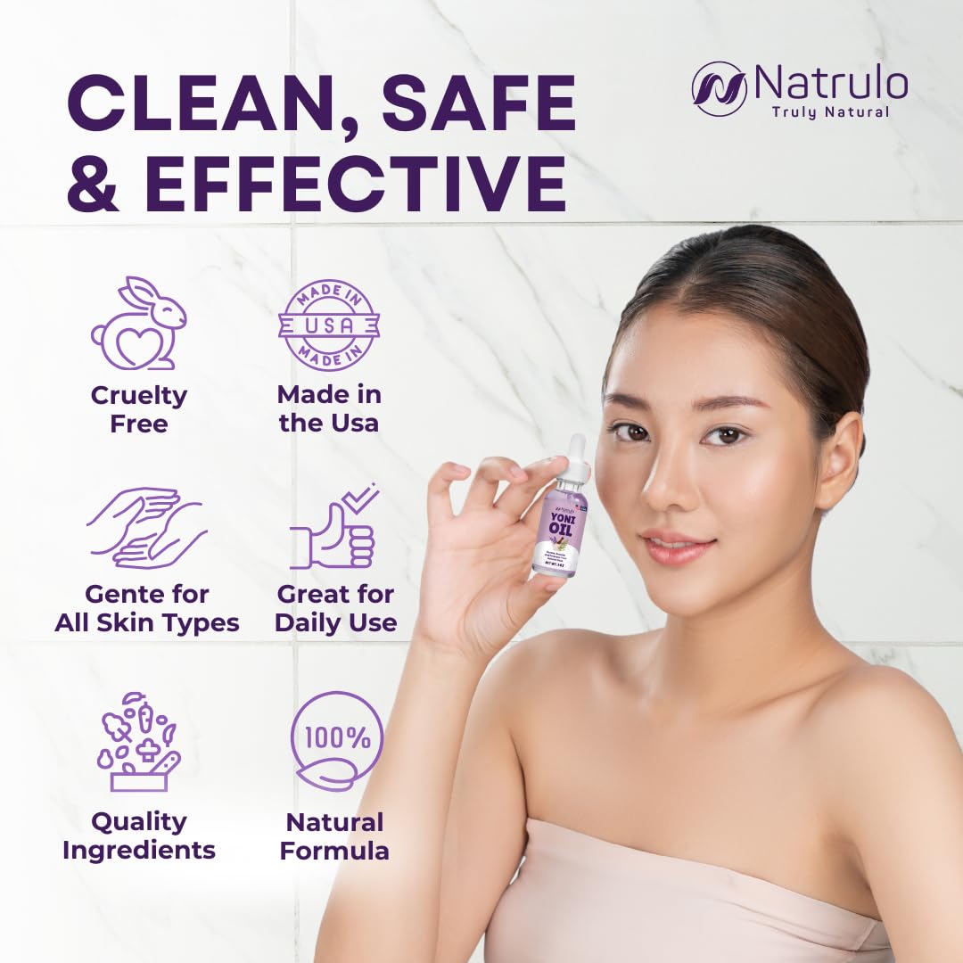 Yoni Oil – Natural Feminine Oil for Women, Odor Control, Dark Spots, Ingrown Hairs & Skin Brightening – pH Balanced, Moisturizing, Herbal Serum with Essential Oils – Intimate Vaginal Care, Made in USA - Image 8