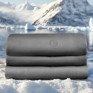 Cooling Comforter Full/Queen Size with Tencel™ Fill, Cooling Blankets for Hot Sleepers & Night Sweats，Double-Sided Cold Blanket All Season Breathable Lightweight Duvet, 90x90 Inches, Grey