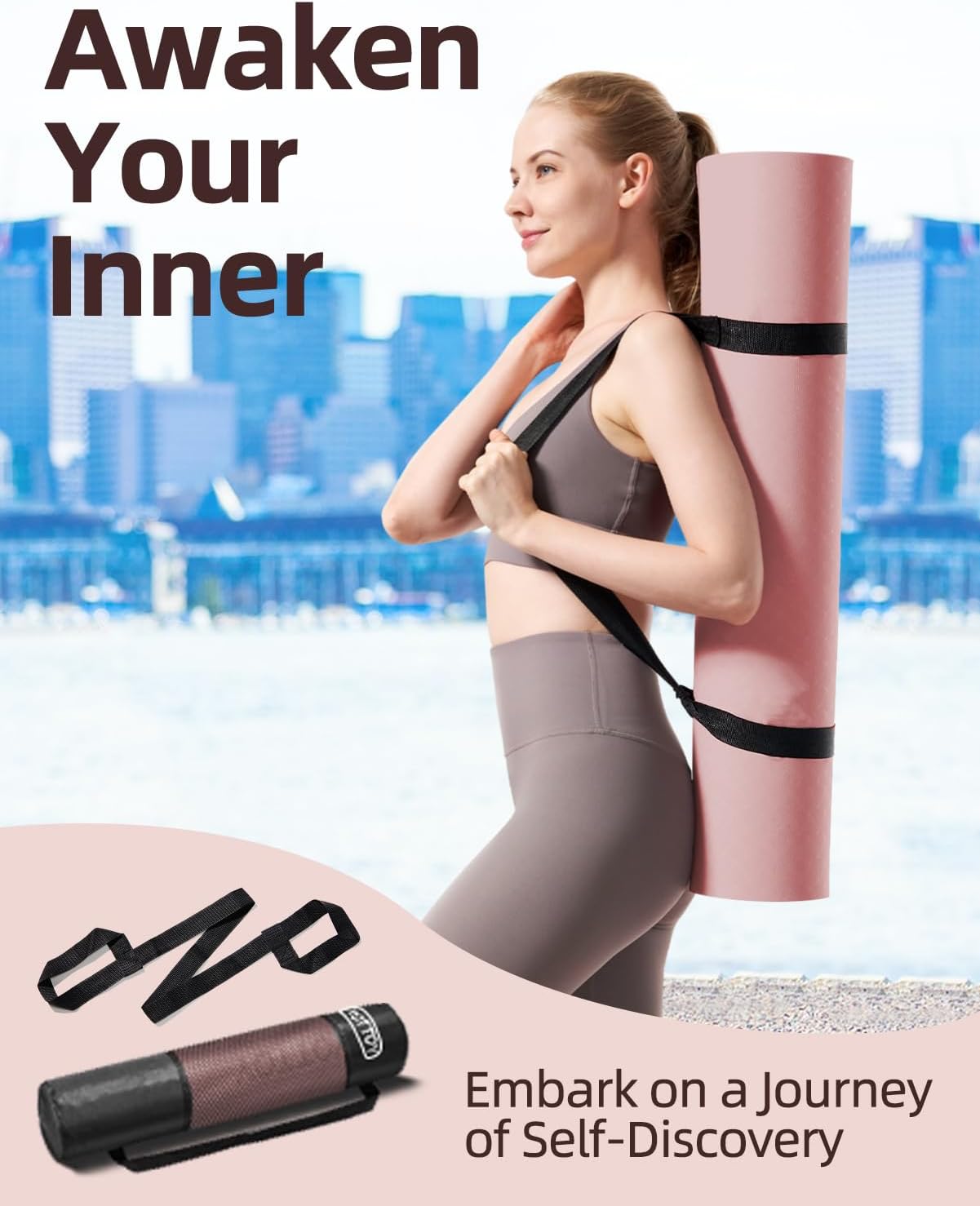 YOTTOY Yoga Mat, 72"x 32"x1/3" Extra Wide Non-Slip Exercise Fitness Yoga Mats,Eco-Friendly TPE Exercise Mats for Women Men Home Workout with Strap Bag - Image 6