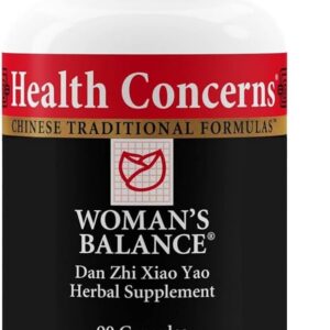 Health Concerns Woman's Balance – Herbal PMS Support Supplement for Women – Menstrual Cycle & Menopause Relief – Chinese Herbal Formula – Mood Support & Hormonal Balance – 90 Capsules