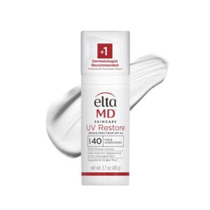 EltaMD UV Restore,Face Sunscreen, SPF 40, Mineral Sunscreen for Sun Damaged Skin Repair, Anti-Aging Zinc Oxide Sunscreen Formula