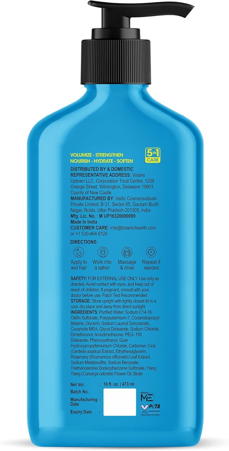 Botanic Hearth Rosemary Shampoo Infused With Cica, Ylang Ylang Oil & Biotin Oil – Clarifying Shampoo For Hair Volume, Growth & Strength | Paraben & Sulfate Free | For All Hair Types, 16 Fl Oz - Image 3