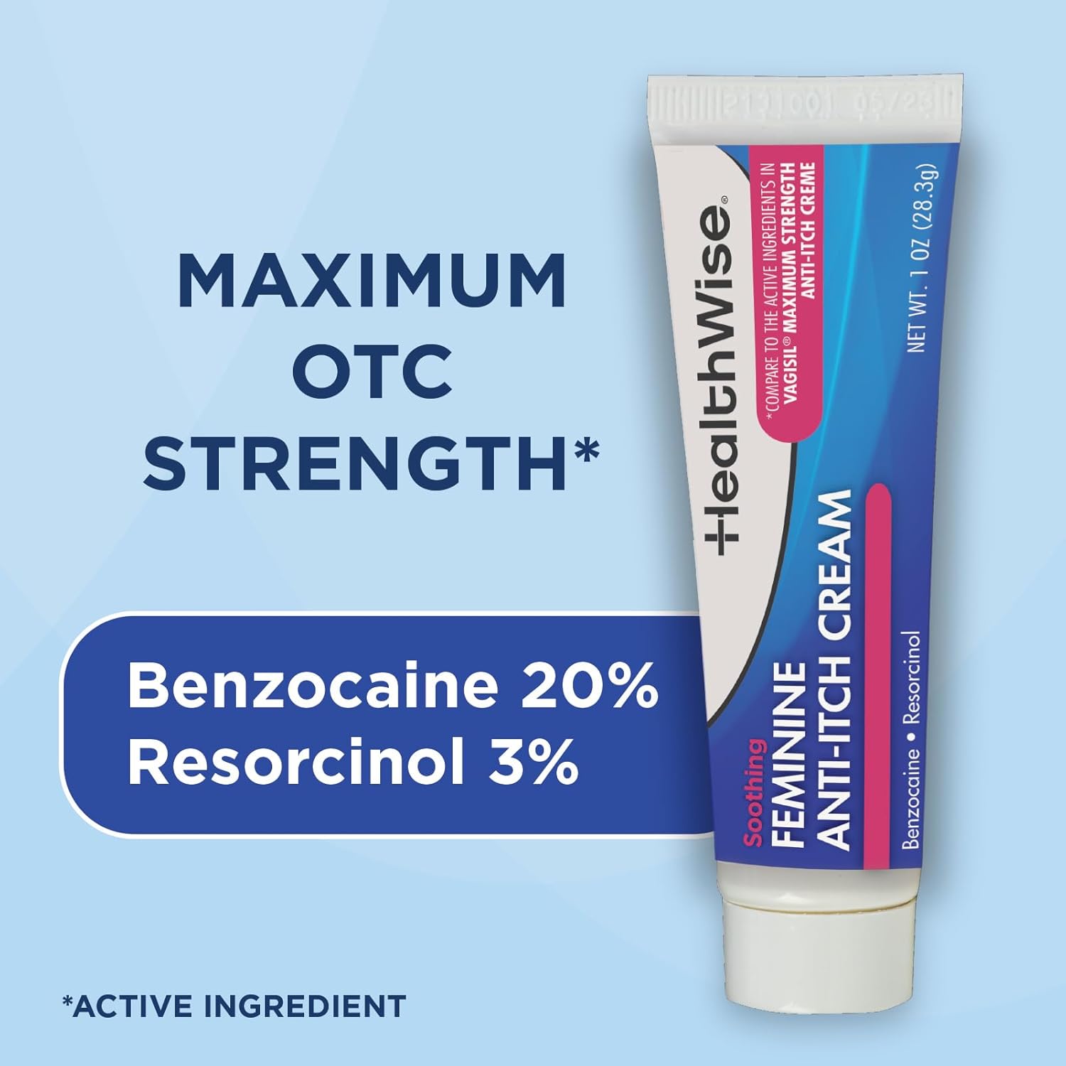 HealthWise Feminine Anti-Itch Cream | Soothing Itch Relief | Aloe, Vitamin A, D and E | Irritation Relief | Vagicaine | 1 oz. | External Analgesic - Image 7