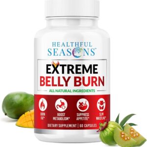 Extreme Belly Burn Weight Management Supplement for Women & Men - Garcinia Cambogia, African Mango, Apple Cider Vinegar & Green Tea - Helps Burn Fat, Boost Metabolism, Suppress Appetite - 60 Capsules