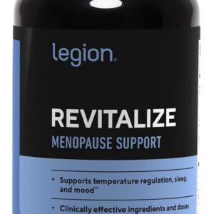 LEGION Revitalize Menopause Support Supplement - Hormone-Free Formula with Plant-Based Botanical Extracts for Women - EstroG-100, Soy Isoflavones, & Black Cohosh - 30 Servings