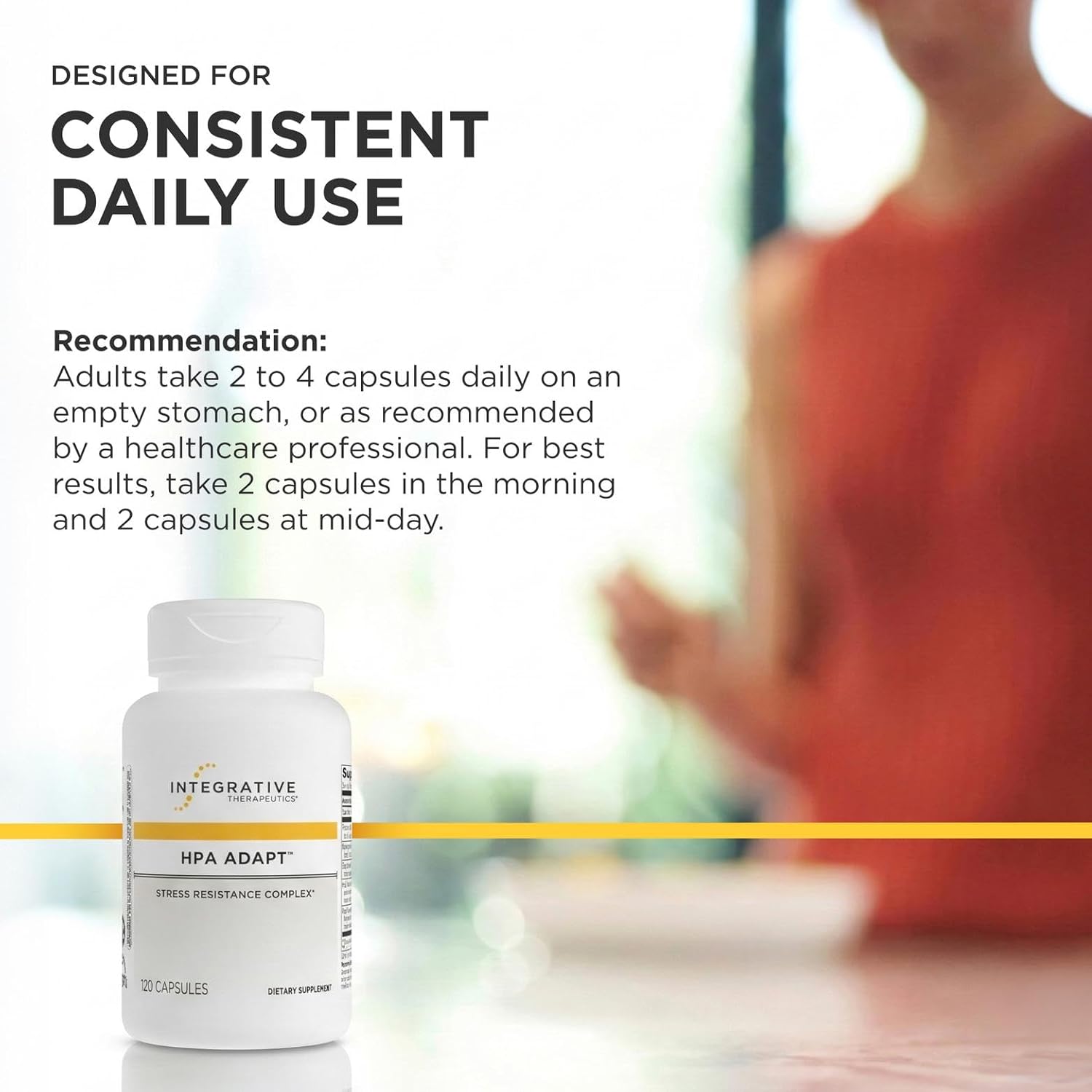 Integrative Therapeutics HPA Adapt - Adaptogenic Supplement for Stress Support* - Includes Ashwagandha, Rhodiola & Other Adaptogenic Herbs* - Vegan, Dairy-Free & Gluten-Free - 120 Capsules - Image 7