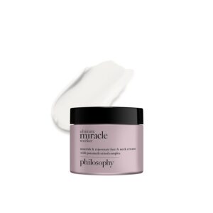 philosophy ultimate miracle worker nourish & rejuvenate face & neck cream - with patented retinol, ceramides & pro-collagen peptides - smoothes fine lines & wrinkles - fast absorbing moisturizer