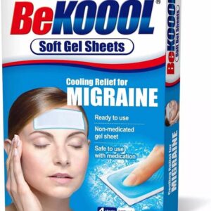 Be Koool Cooling Relief for Migraine, Soft Gel Sheets, 4 Sheets (Pack of 4)