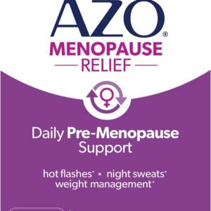 AZO® Daily Pre-Menopause Relief Perimenopause Supplements for Women, Hot Flash, Night Sweat and Healthy Weight Management Support* - 30 Count