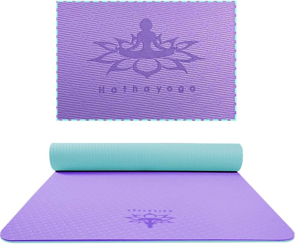 Hatha Yoga Extra Thick TPE Yoga Mat - 72"x 32" Thickness 1/2 Inch -Eco Friendly SGS Certified - With High Density Anti-Tear Exercise Bolster For Home Gym Travel & Floor Outside - Image 3