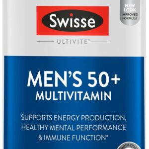 Swisse Daily Multivitamin for Men 50 and Over | 39 Vitamins, Antioxidants and Minerals + Adaptogens | Energy & Immune Support | Mens 50+ Multivitamins Supplement | 60 Tablets