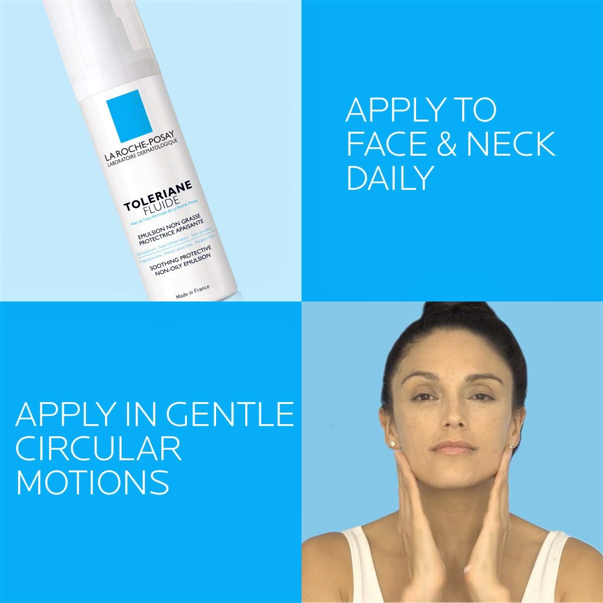 La Roche-Posay Toleriane Sensitive Fluide Protective Moisturizer, Lightweight Oil-Free Face Moisturizer, For Sensitive Skin - Image 6