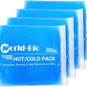 Gel Soft Flexible Ice Packs for Injuries, Reusable Cold Pack, Hot Cold Compress for Joint&Muscle Pain, Surgery Recovery, Inflammation, Swelling, Face, Head, Wrist, Ankle&Foot Injury, 4 Pack-5.1"x6.3"