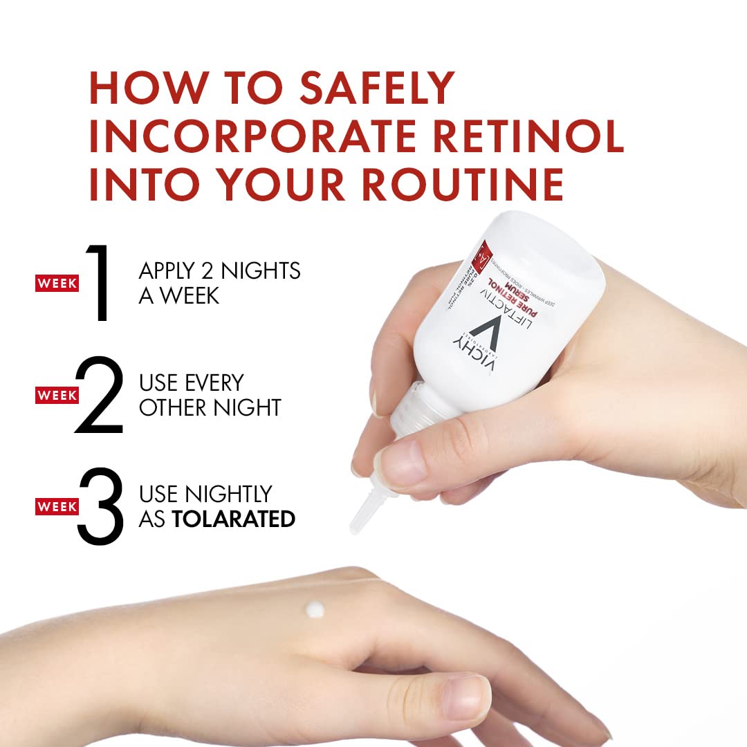 Vichy LiftActiv Pure Retinol Serum for Face, Anti-Aging Face Serum for Wrinkles & Fine Lines, .2% Retinol + Peptides, Resurfaces Skin Sexture To Smooth & Firm Skin, 1 Fl. Oz. - Image 7