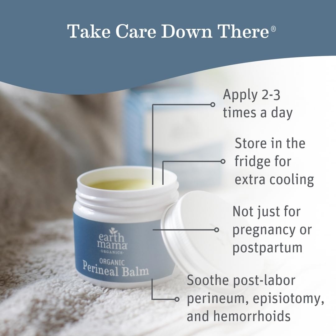 Earth Mama Organic Perineal Balm | Naturally Cooling Herbal Salve for Pregnancy and Postpartum Relief with Witch Hazel & Calendula, Feminine Care Essentials, No Benzocaine or Butane, 2-Oz (2-Pack) - Image 2