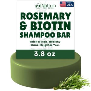 Rosemary Biotin Shampoo Bar – Hair Growth & Hair Thickening Shampoo for Women & Men – Solid Shampoo Bar for Thinning Hair, Deep Cleansing Scalp Care – Natural, Zero Plastic, Made in USA