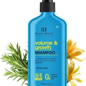Botanic Hearth Rosemary Shampoo Infused With Cica, Ylang Ylang Oil & Biotin Oil – Clarifying Shampoo For Hair Volume, Growth & Strength | Paraben & Sulfate Free | For All Hair Types, 16 Fl Oz