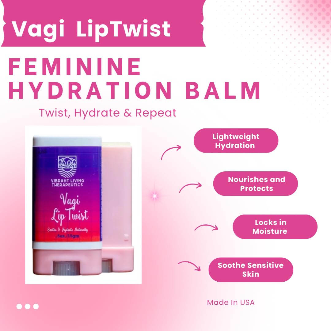 Menopause Intimate Dryness Support | External Vulvar Balm Stick |VagiLiptTwist by VLT| Non-Hormonal Intimate Moisturizer with Meadowfoam, Grapeseed and Chamomile | Discreet, Mess-Free Application - Image 3