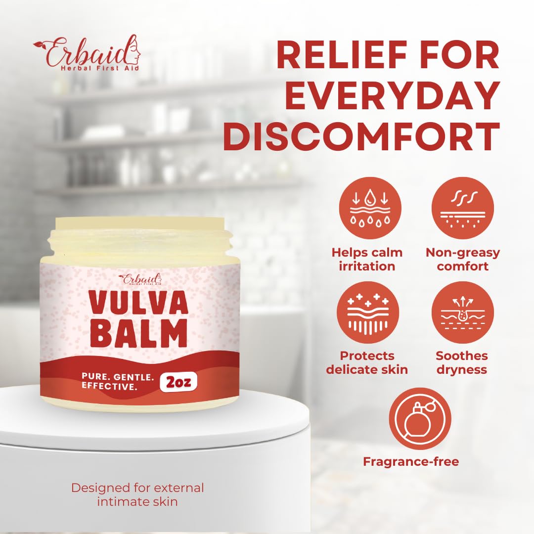Vulva Balm – Vaginal Moisturizer for Women with Vaginal Dryness & Sensitive Skin – Natural Fragrance-Free Feminine Intimate Skin Care – Menopause & Postpartum Support – External Use Only, Made in USA - Image 3