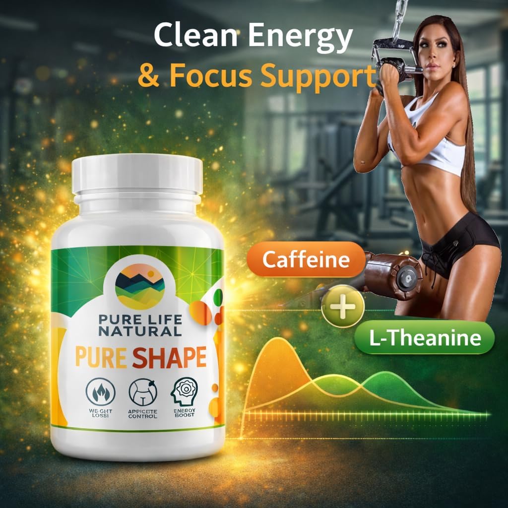 Pure Shape – Energy & Metabolism Support Supplement with Caffeine, L-Theanine & Green Tea Extract – Appetite Support Formula for Men & Women – 120 Capsules - By Haidy Cruz - Image 6