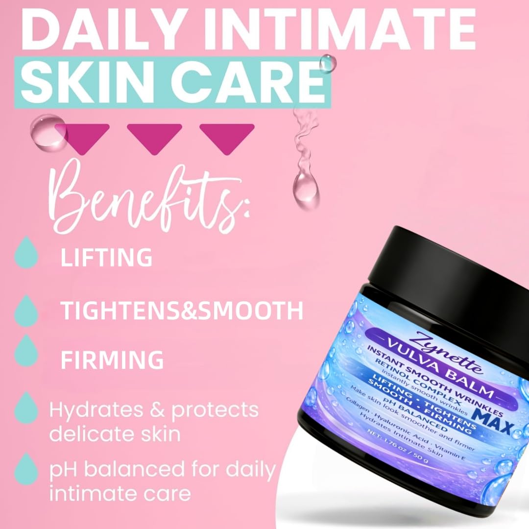 Retinol Complex Vulva Balm Vaginal Moisturizer pH Balanced Collagen Hyaluronic Acid Vitamin E Blue Purple 1.76 Oz 1 Pack MAX - Image 2