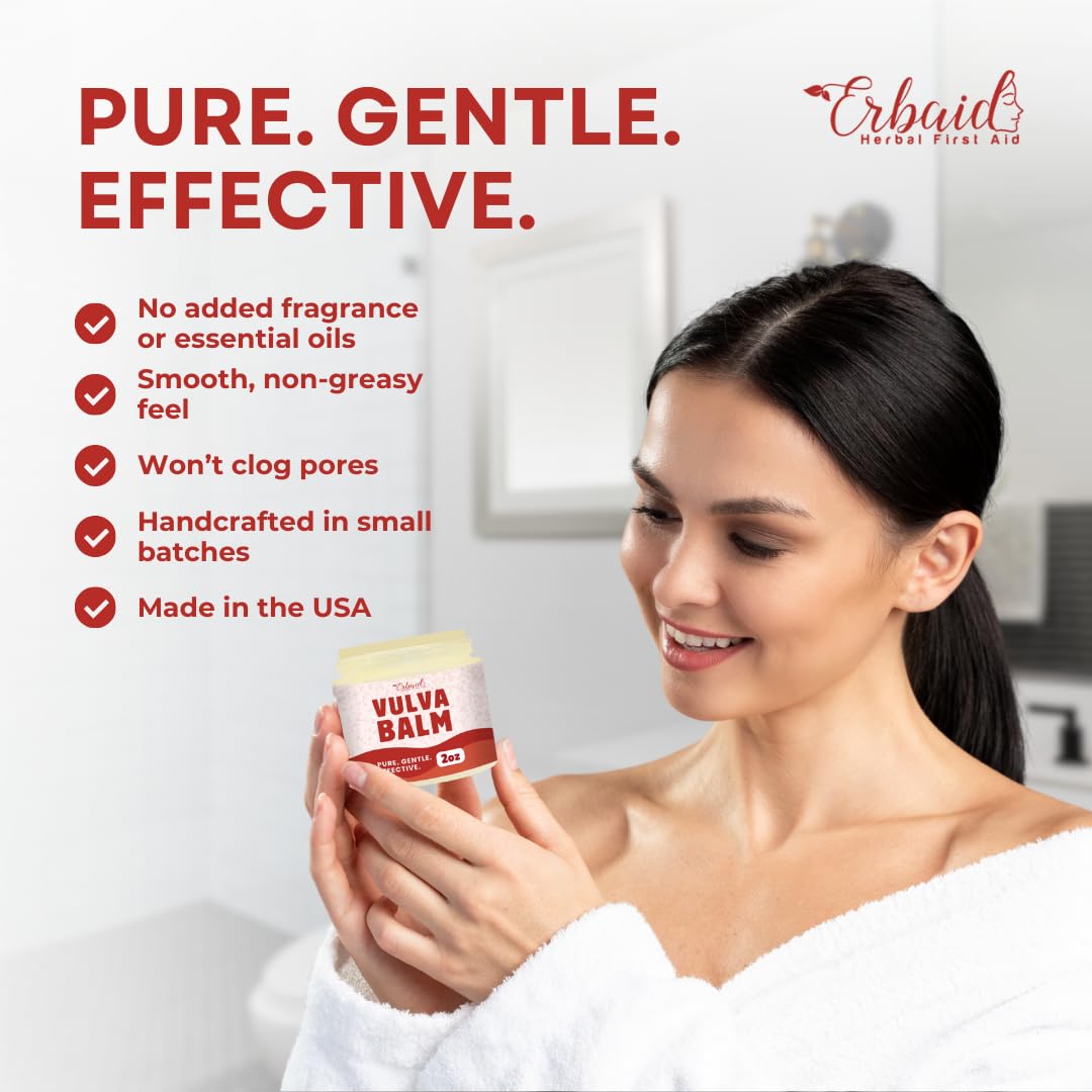 Vulva Balm – Vaginal Moisturizer for Women with Vaginal Dryness & Sensitive Skin – Natural Fragrance-Free Feminine Intimate Skin Care – Menopause & Postpartum Support – External Use Only, Made in USA - Image 4