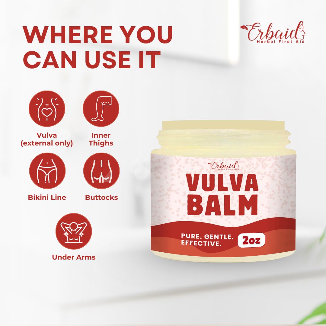 Vulva Balm – Vaginal Moisturizer for Women with Vaginal Dryness & Sensitive Skin – Natural Fragrance-Free Feminine Intimate Skin Care – Menopause & Postpartum Support – External Use Only, Made in USA - Image 7