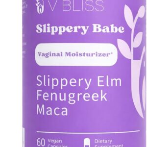 V Bliss Slippery Babe Vaginal Moisturizer Capsules | Relieves Vaginal Dryness with Slippery Elm, Fenugreek, & Maca | Once Daily, 60 Capsules