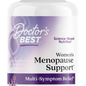 Doctors Best Womens Menopause Support (Soy Isoflavone, Black Cohosh, Chaste Tree), Multi-Symptom Relief, Non-GMO, Gluten Free, Vegan 30 Veggie Caps