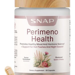 Snap Supplements Perimeno Health, Perimenopause Support Supplement for Women, Botanical Complex with Shatavari for Hormone Balance and Harmony, Mood and Vitality, 60 Capsules