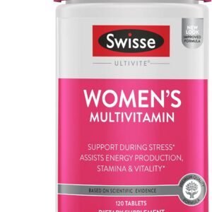 Swisse Daily Multivitamin for Women | 47 Vitamins, Antioxidants and Minerals + Adaptogens | Energy, Stress & Immune Support | Womens Multivitamin Supplement | 120 Tablets / 4 Months Supply
